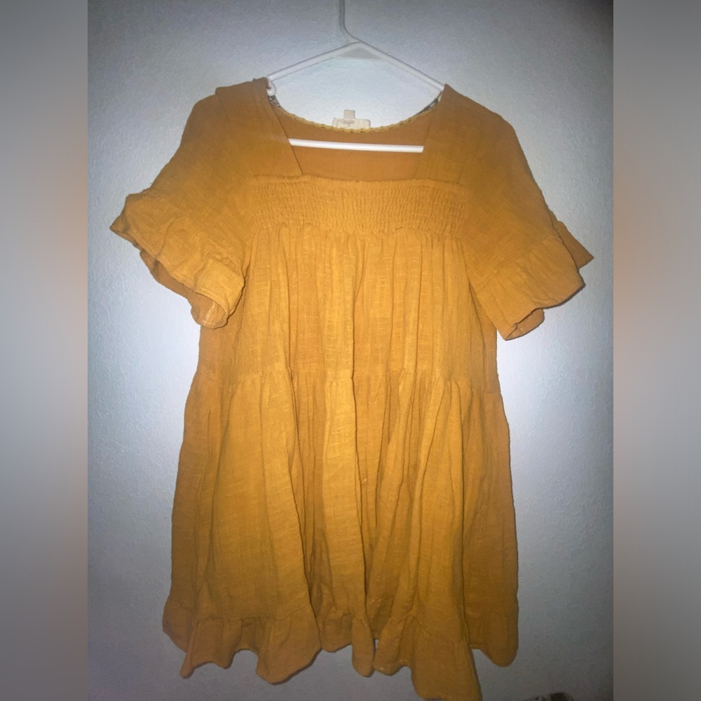 Deep mustard yellow western boho top.